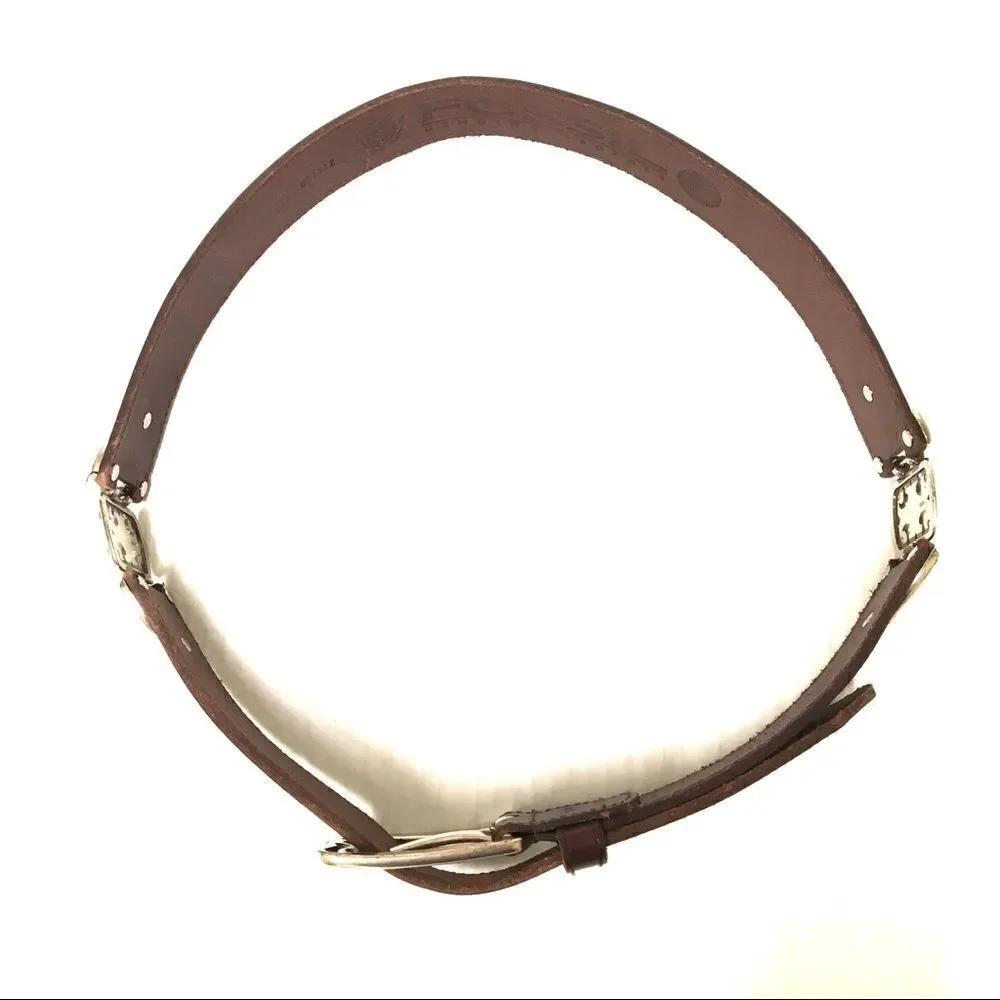 Fossil leather silver